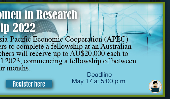 APEC-Australia Women in Research Fellowship 2022 (Registro)